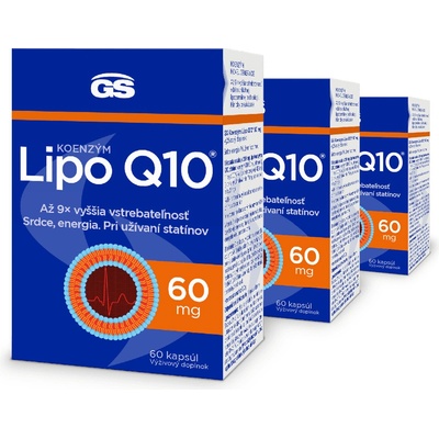 GS Koenzým Lipo Q10 60 mg 3× 60 kapsúl