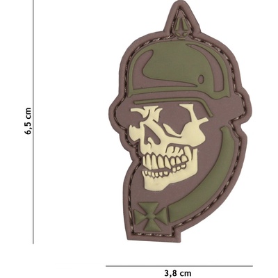 Gumová nášivka 101 Inc WW I Skull - multicam