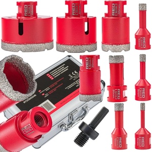 Red technic Комплект коронки свредла, фрези 9 части 6-68 мм с адаптер hex/m14 41632 (rtzod0046)