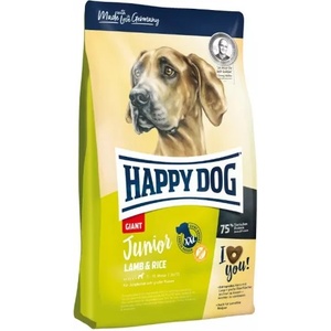 Happy Dog Junior Giant Lamb & Rice - храна за подрастващи кученца от едри породи, с чувствителен стомах, с агне и ориз, 15 кг, Германия - 60596