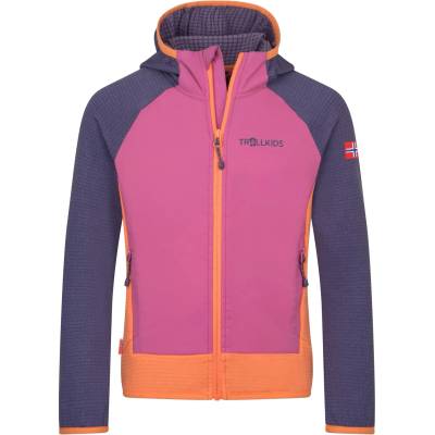 TROLLKIDS Детско поларено яке Trollkids Kid's Seiland Jacket Fleece jacket - Violet Blue / Mallow Pink / Papaya - размер 110 (EU) (703-5393-0514)