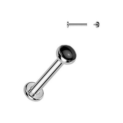 Šperky4U Piercing do brady labreta Onyx TITAN TIT1704-1206