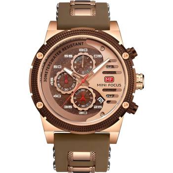 MINI FOCUS Часовник Mini Focus LU-23834 - Кафяво / Злато Розово KP23834 (LU-23834)