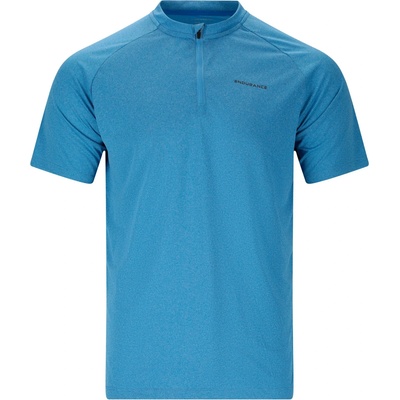 ENDURANCE Мъжка фланелка с къс ръкав за колоездене ENDURANCE Crow Melange Cycling/MTB S/S Shirt Cycling jersey - Vallarta Blue - размер XL (056-3487-0414)