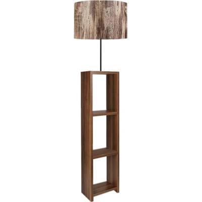 TopMebel Подова лампа Launo Mdf/тъкан/Pvc в кафяв/орехов цвят 38x38x150см