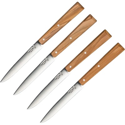 Opinel Комплект от 4 бр. ножове за пържоли Opinel №125 - Bon Appetit, с дръжка от маслиново дърво (001515-pe)