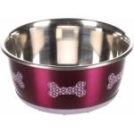 Duvoplus Flamingo Feeding and drinking bowl Selecta Round Pink & Silver - иноксова купа за вода или храна - РОЗОВА, размер Ø15см / 950 мл, Белгия - 44329