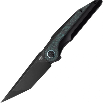 Bestech BLIND FURY M390 Black Stonewash, Titanium Sky Blue Marble CF BT2303D