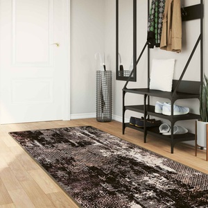vidaXL Каса за килим MARSA Черно 80 x 250 cm Полиестер и PVC (42023376)