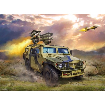 Zvezda Model Kit military 3682 GAZ with AT missile system Kornet D CF 32 3682 1:35