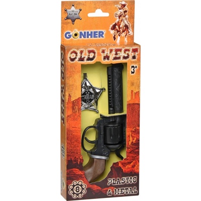 Gonher 2040 Wild West sada 8 ranový kolt odznak