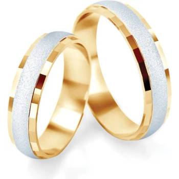 Image 1 of SAVICKI Сватбени халки: двуцветно злато, полукръгъл профил. 4.5 мм