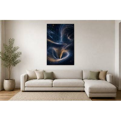 Obraz na plátně – Zakřivené světelné mřížky v prostoru 90 × 135 cm