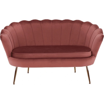 Диван в стил арт деко noblin розово кадифе/златен хром