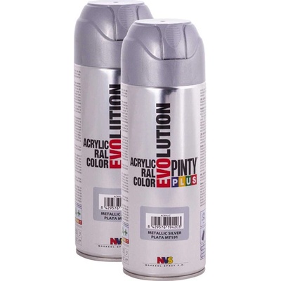 Pinty Plus metalický - akrylový email v spreji - strieborný - 400 ml