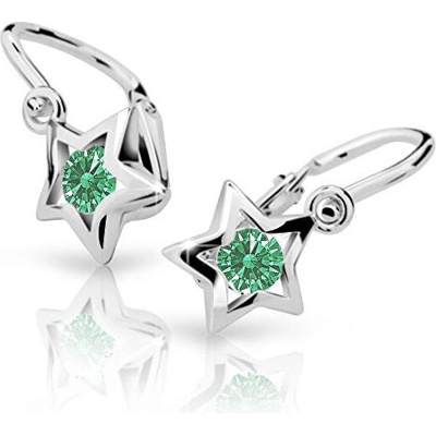 Cutie Jewellery dětské náušnice z bílého zlata C1942-10-X-2 zelená