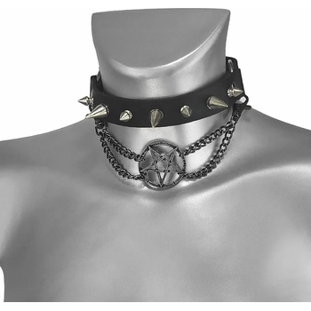 Leather & steel fashion яка (ремък за обувки) the devil's kiss pentagram- lsf3 26