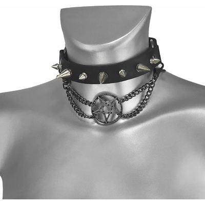 Leather & steel fashion яка (ремък за обувки) the devil's kiss pentagram- lsf3 26