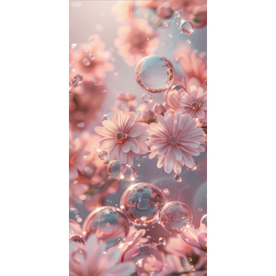 Takoy Panel na ušití rychleschnoucí osušky 80x160 růžové květiny-NST-00694