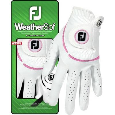 FootJoy WeatherSof Womens Golf Glove bílo/růžová levá ML – Zboží Dáma