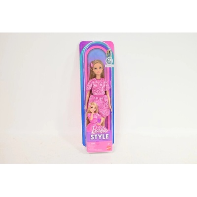 Barbie Fashionistas Modelka v šatách s ružovým paisley vzorom