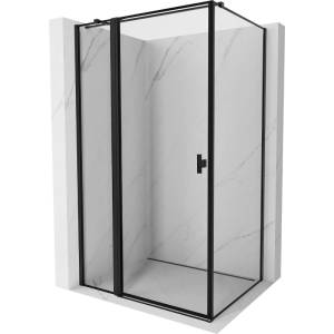 Mexen Mist T лев ляв отворен душ кабина 105 x 95 см, черна рамка, черна (8A4T-105-095-70-70-L)