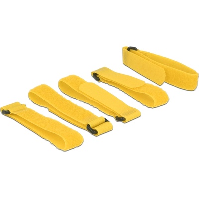 Delock Крепежни елементи за примки, 300 mm x 20 mm (H x W), с 5 примки, жълт
