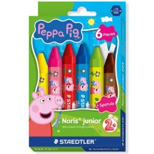 STAEDTLER Пастели, шестоъгълни, джъмбо, STAEDTLER Noris junior 224", прасето Пепа, 6 цвята (224 C6 L1)