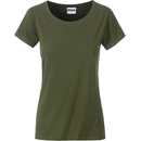 James & Nicholson Klasické dámské tričko z biobavlny 8007 Olivová