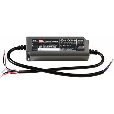 Meanwell napájení CV, PWM-120-12KN konstantní napětí 0-10000 mA IP67 stmívatelné 12V DC 120,00 W 872110