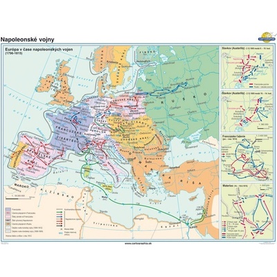 Cartographia Napoleonské vojny - mapa (140x100 cm), nástenná, fóliovaná, lištovaná