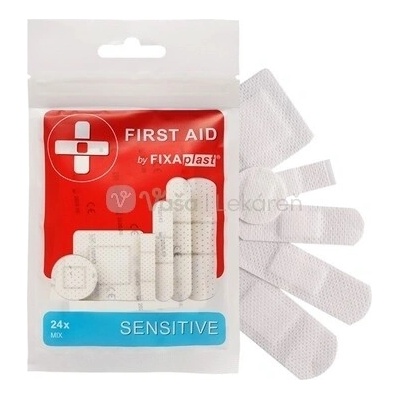 FIXAplast First Aid Sensitive Mix Textilná náplasť 24 náplastí