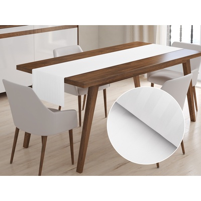 Biante damašek behúň Atlas Grádl DM-006 Biely pásiky 2cm 20x120cm