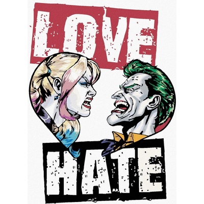 Zuty Harley quinn a joker batman 40 x 50 cm vypnuté plátno na rám 8596530136415