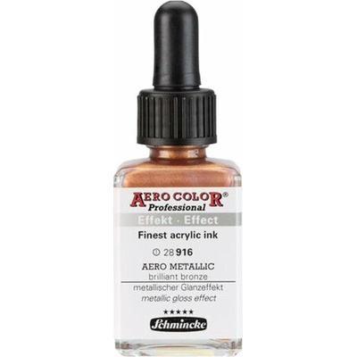 Schmincke Aero Color akrylový atrament Professional Effect 916 Aero metallic brilantná bronzová