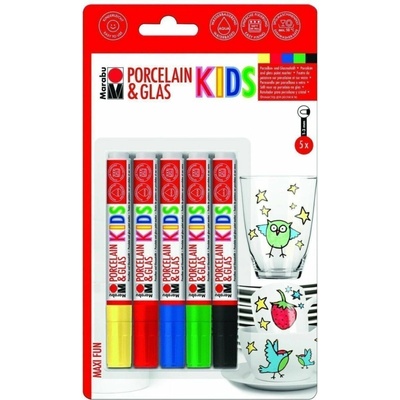 Marabu KiDS popisovač na porcelán a sklo 5 ks