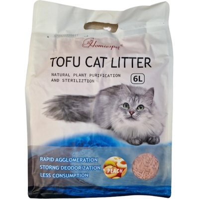 Tofu Cat Litter Соева тоалетна 6л, аромат праскова