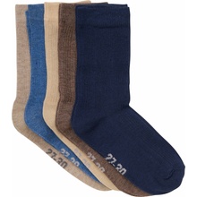 Minymo 5 párov ponožiek pre deti z bavlny s úpletom dark navy