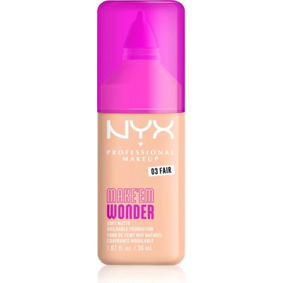 NYX Professional Makeup Make ‘Em Wonder лек матиращ фон дьо тен цвят 03 Fair 30ml