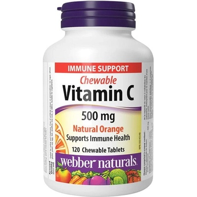 Webber Naturals Vitamín C 500 mg tropické ovocie 120 cmúľacich tabliet