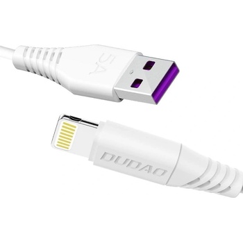 Dudao Кабел Dudao, USB към Lightning, бързо зареждащ, 5A, 2m, бял (Dudao Cable L2L 2M (Lightning))