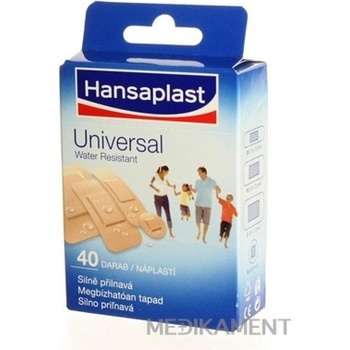 Beiersdorf Hansaplast Universal Water resistant vodeodolná náplasť 40 ks