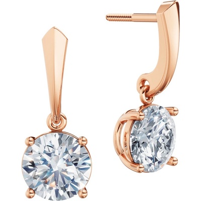 DF dámske náušnice 6422, růžové zlato s laboratorními diamanty o celkové váze 4.00 ct VS1/F