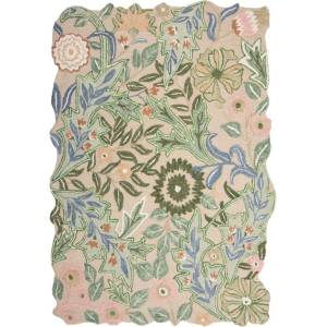 Flair Rugs Зелен ръчно изработен вълнен килим 120x170 cm Bryony Shaped Floral - Flair Rugs (503119377402)