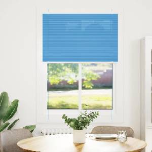 vidaXL Плисирана щора, синя, 90x100 см, ширина на плата 89, 4 см, полиестер (4015175)