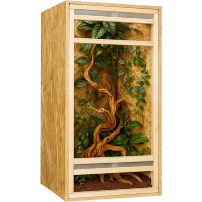 Invital OSB drevené zostaviteľné terárium 50x50x100 cm