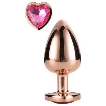Image 1 of DreamToys Метален анален разширител с розов кристал сърце Rose Gold M