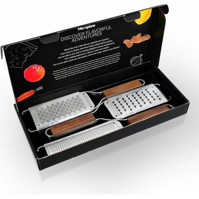 Microplane Sada 3 struhadel Master s dřevěnou rukojetí (jemné, hrubé a struhadlo na širší proužky) 36159
