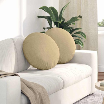 vidaXL Възглавници за седалки 2 pcs Сивозелен Ø50 x 19 см (42014190)