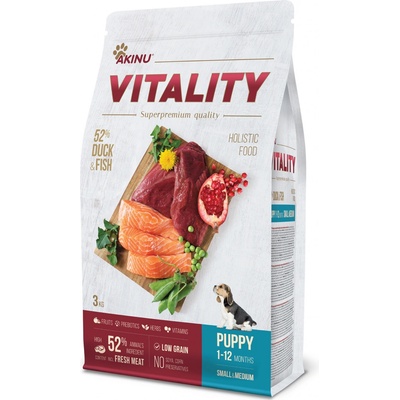 Akinu Vitality Puppy Small & Medium Kachní 3 kg
